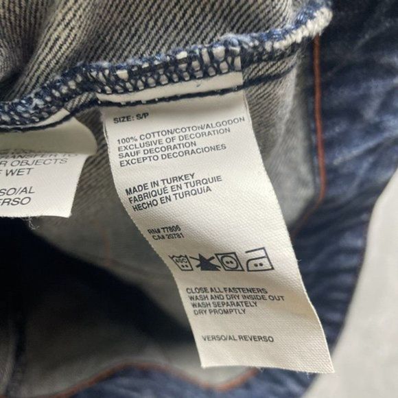 Vtg Tommy Hilfiger American Womens Sz S/M USA Flag Jean Denim Jacket Trucker - Picture 8 of 11